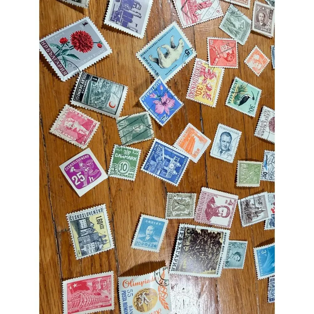Large Vintage Worldwide Postage Stamp Lot 150+ Used International Stamps 1950s-7